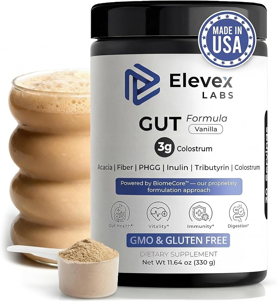 Gut Health Supplement Powder with Colostrum, Tributyrin & PHGG Prebiotics