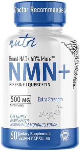 NMN Supplement 500mg NAD Supplement - Nutri Ultra High Absorption Stabilized NMN Nicotinamide Mononucleotide, 40% Mor...